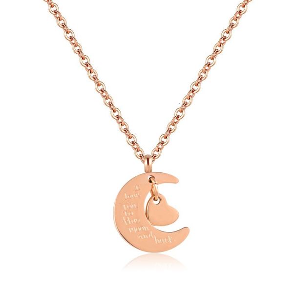 

romantic necklaces i love you to the moon and back 18k rose gold&s925 sterling silver elegant unique designer jewelry wo