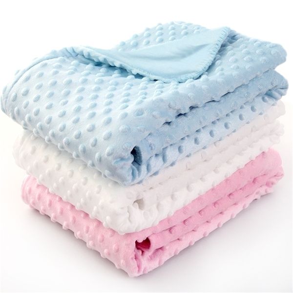 

super soft baby blanket 100*75cm newborn animal cotton roupa de bebe boy girl coral fleece dot floral star heart y201009