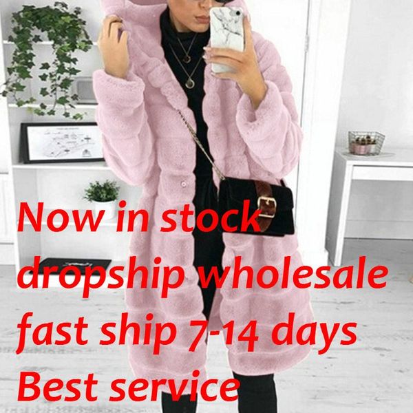 

2020 fashion slim woolen jacket women's new warm long jacket hooded, Black