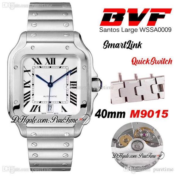 

bvf 40mm steel case white dial miyota 9015 automatic mens watch quick switch links stainless steel bracelet watches super edition puretime a, Slivery;brown