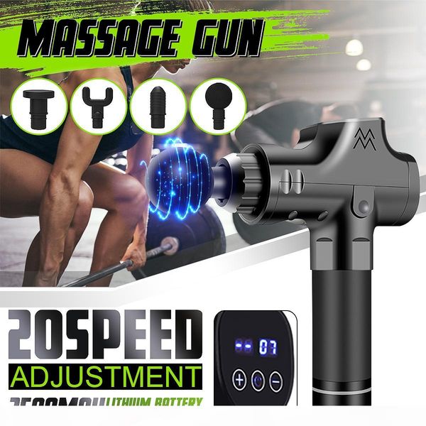 

20files lcd electronic therapy muscle massage gun high frequency vibration massage theragun body relaxation pain relief massager