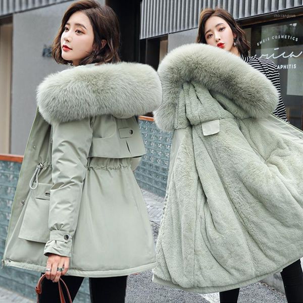 

coat women winter plus size m-4xl long cotton casual hooded thick warm coat 2021 new fashion slim snow jacket1, Black