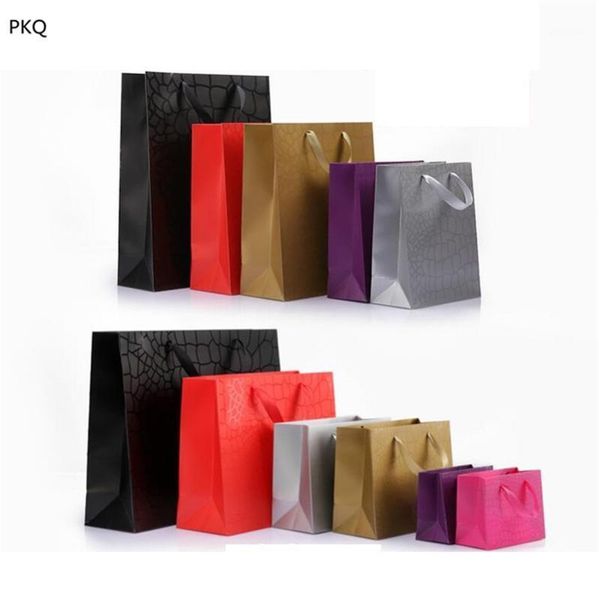 

black paper gift bag paper gift packaging bag purple shopping bags with handle garments shoe packing red1