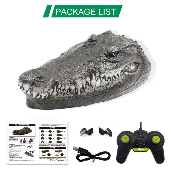 Flytec v005 Fake Crocodile Head Rc Barco 2.4G Elétrica Impermeável Remoto Controle Remoto Simulação Crocodilo Spoof Bonso Brinquedos Presente 201204