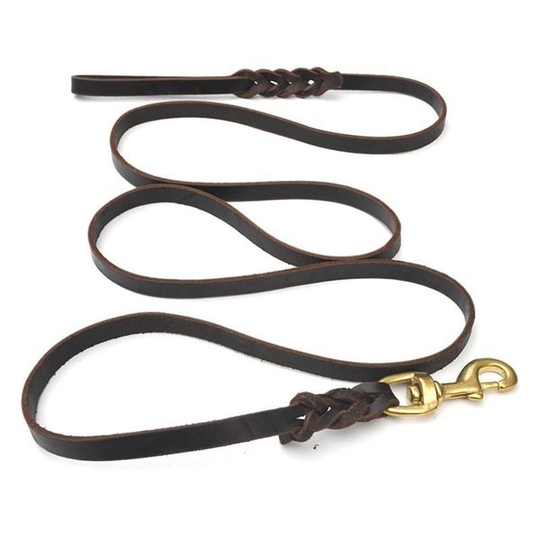 

high grade pet cow leather traction belt dog chain / demu rope