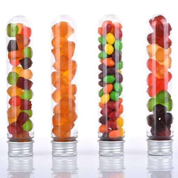 

25pcs 30ml excellent plastic transparent test tubes with aluminum caps bottles 25x110mm party favors lab supplies q bbyhcd