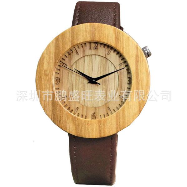 

men's head selling psw round carving natural oak quartz movement personalized men's wooden watch j1r5, Slivery;brown