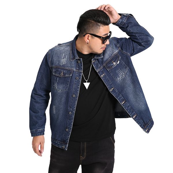 

2020 7xl denim vintage men's fashions spring-loose korean couple jeans casual jacket plus male size blue cowboy jackets new, Black;brown