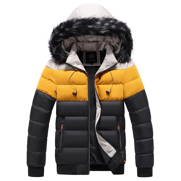

2021 new winter parkas men fur warm thick cotton multi-pocket hooded jackets mens casual fashion windbreaker coats plus size 5xl overcoat uo, Black