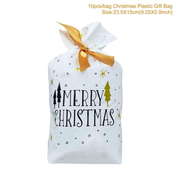 

10pcs christmas candy bags merry christmas decor for home table 2020 navidad snowflake crisp bag elk gift bag xmas packing bag wmtgvk