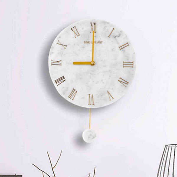 Luxo Digital Wall Relógio Moderno Design Moderno Silent Numeral Numeral Medo Mármore Relógio de Parede Cozinha Pendulum Wandklok Decoração Home ZP50WC H1230