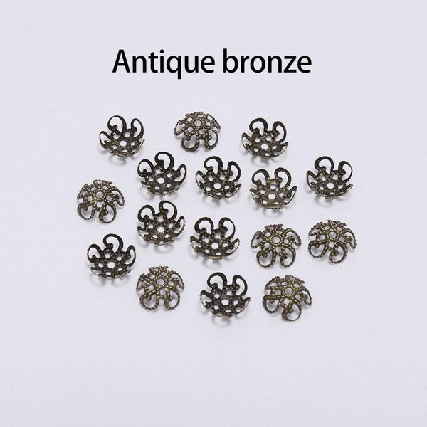 

100pcs 8 10mm gold metal hollow flower spacer beads end caps pendant diy charms connectors for jewelry making findings wmtoom