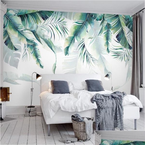 

custom p mural wallpaper tropical rain forest palm banana leaves wall painting bedroom living room sofa backgrou jlliyq soif