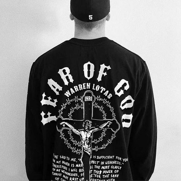 

autumn winter mens stylist sweatshirts 20ss new fog christmas limited religious style jesus printed womens round neck long sleeve m-xxl, Black
