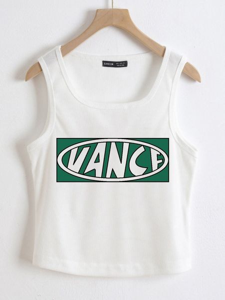 

letter graphic rib-knit tank 80o4#, White