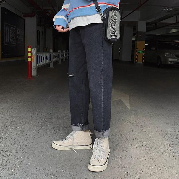 

high jeans new cotton quality famous men denim straight trousers soft mens pants autumn jean fashion large size1, Black