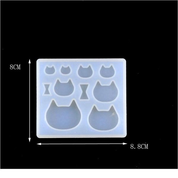 

rabbit glass flower pyramid cat head liquid sile mold diy resin lanugo mold resin molds for jewelry pendant sqcpsw, Black