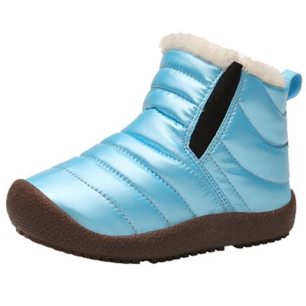 

2020 children winter snow boots boys girls sports boots children warm keeping fashion snow-boots kids solid color slip-on boot sale, Black;grey