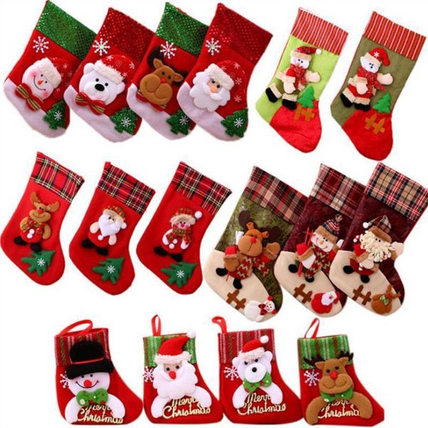 

christmas decorations 1pcs stockings hanging tree decoration ornaments year candy bag gifts socks stocking xmas ornament1