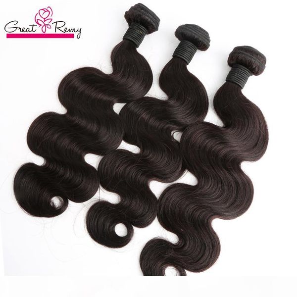

greatremy brazilian hair bundles body wave wavy virgin hair extensions 4pcs lot natural color unprocessed virgin human hair weave wefts, Black