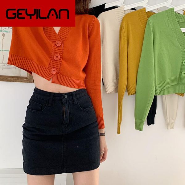 

women's knits & tees cropped cardigan sweaters female black white short sweater v neck single breasted woman knitted