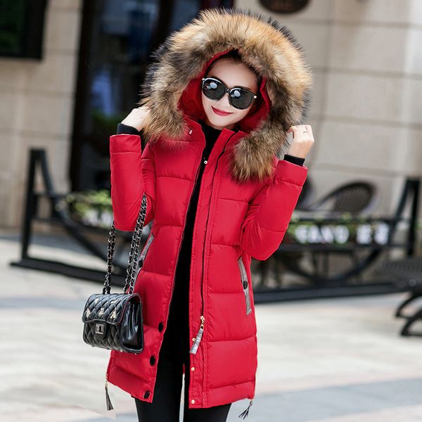

2021 winter women's jacket thin thick long zippers with hood plus size female casual coat parka, Black