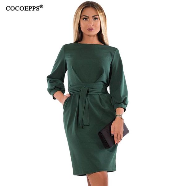 

cocoepps 5xl 6xl bodycon elegant dress big size 2020 plus size women dress casual office large black green vestidos, Black;gray