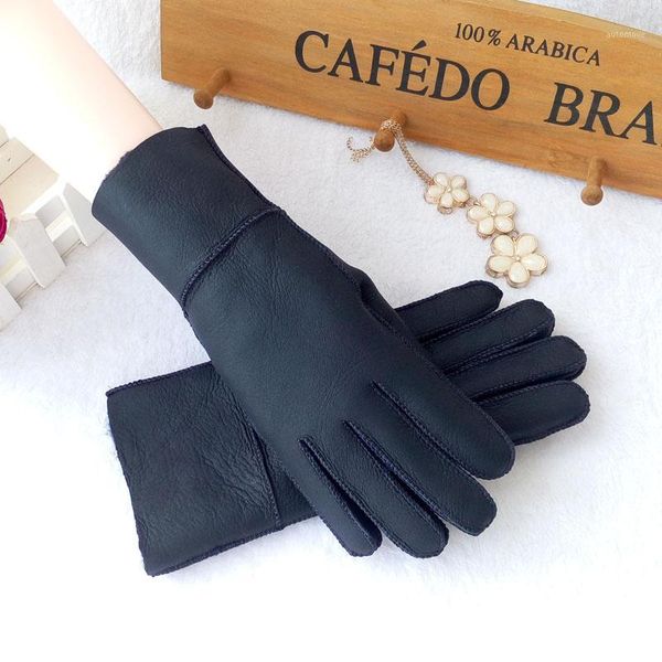 

qulity winter women' warm gloves 100% real fur female ladies mitts genuine leather gloves mittens antiing ski1, Blue;gray