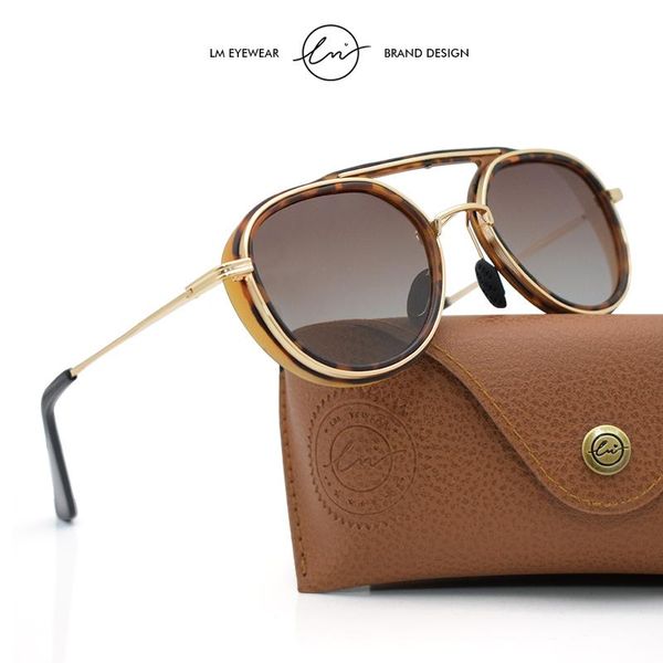 Óculos de sol LM 2022 Steampunk Polarizado Mulheres Designer de Brand Vintage Homens Gótico Óculos Gótico UV400 Eyewear Lentes de Sol Mujer