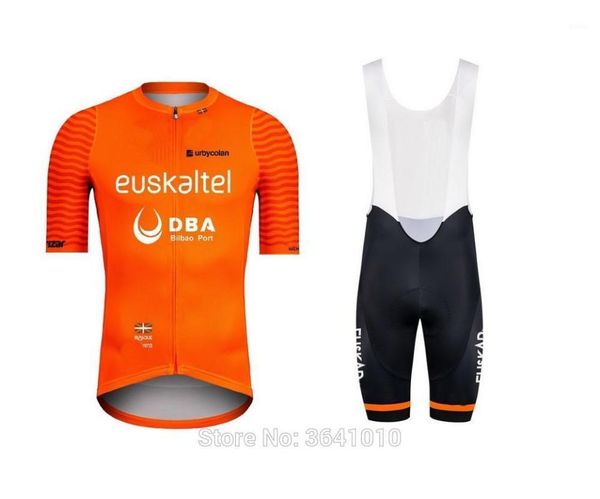 

2020 euskaltel dba pro team orange men's cycling jersey short sleeve bicycle clothing with bib shorts quick-dry ropa ciclismo1, Black;blue