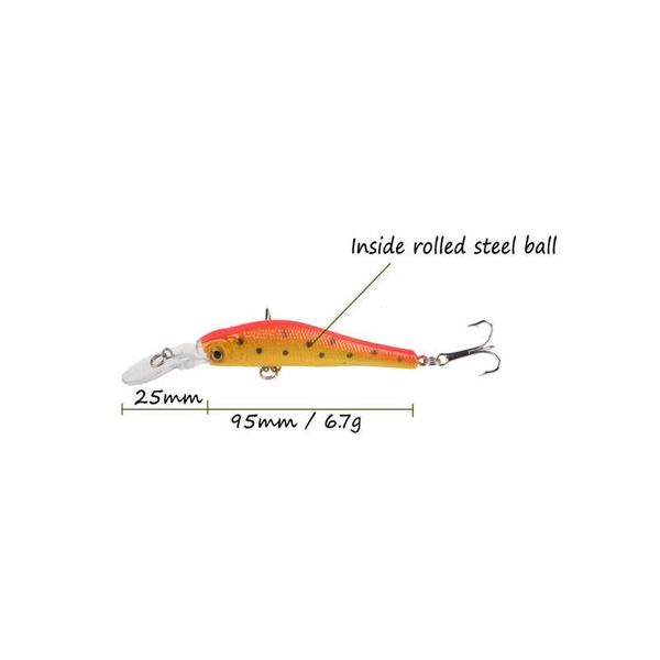 

1pcs 9.5cm/6.7g fishing lures good minnow hard baits with sharp hooks artificial plastic crankbait wobblers fishin sqcupq