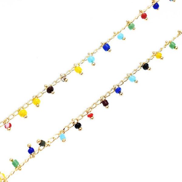 

multi color crystal beads gold color link sunglasses chain necklace reading glasses cord holder neck strap rope for eyewear h bbyeef
