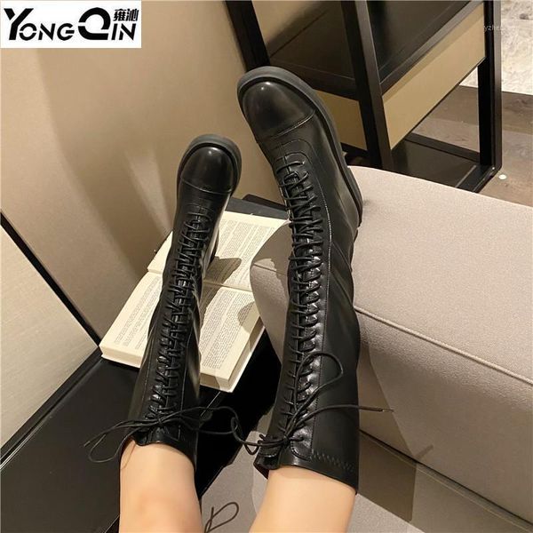 

boots autumn winter british retro thick-heel black short women1