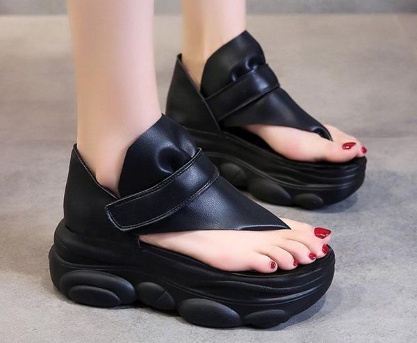 

2021 woman solid sandals women's flip flop women hollow out flats female summer shoes ladies footwear, Black