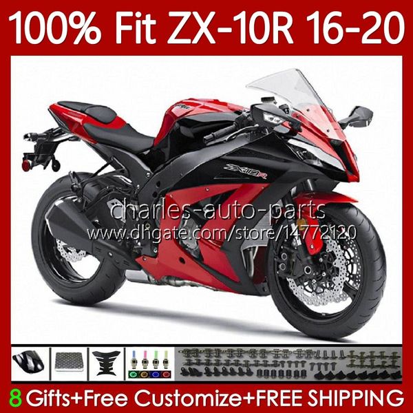 Ferios de injeção para Kawasaki Ninja ZX-10R ZX 10 R 1000 CC ZX1000 C 16-20 105NO.27 ZX 10R 1000CC 2016 2017 2018 2019 2020 ZX-1000 ZX10R 16 17 18 19 20 OEM Body Glossy blk vermelho Blk