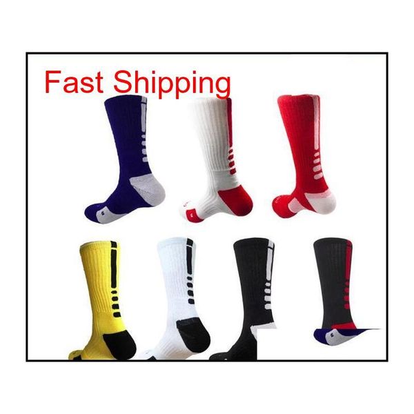 

in stock professional elite basketball socks long knee athletic sport socks men fashion walking running tennis sports d2u44, Black