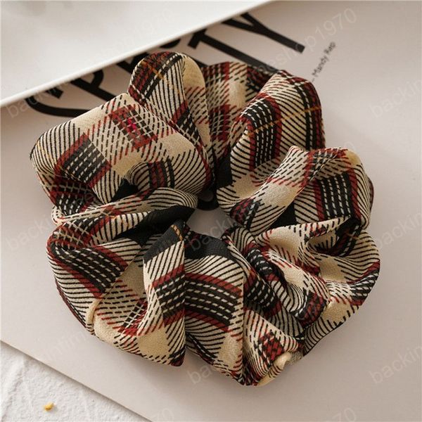 

ucl9bands classic plaid scrunchies women elastic stretchy scrunchie girls headwear loop ponytail holder hair accessories