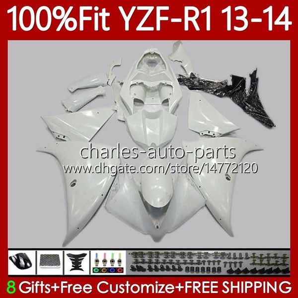 100% Fit wit glanzend OEM Carrosserie Voor YAMAHA YZF-R1 YZF1000 YZF R 1 1000CC 13-14 MOTO Body 94No.10 YZF R1 1000 CC YZFR1 13 14 YZF-1000 2013 2014 Spuitgietmatrijs Kuip Kit