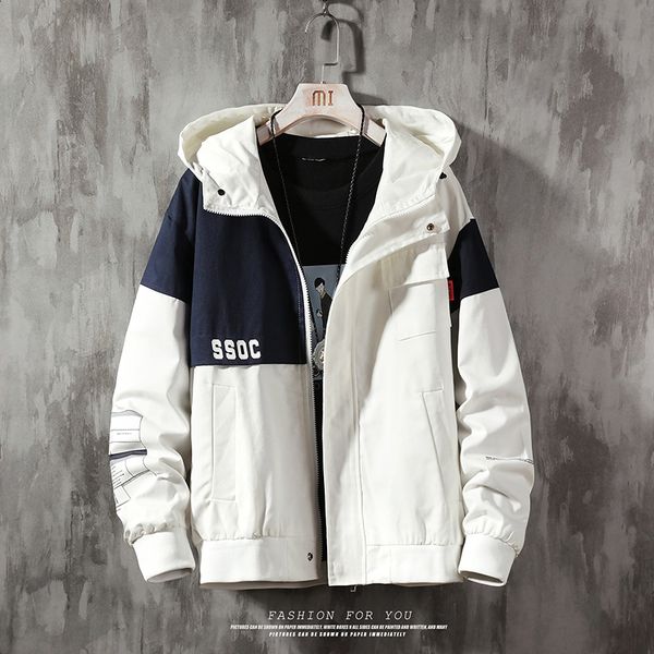 

2021 new hip hop men's shredded streetwear harajuku winter colorblock warm jacket outwear m9hw, Black;brown