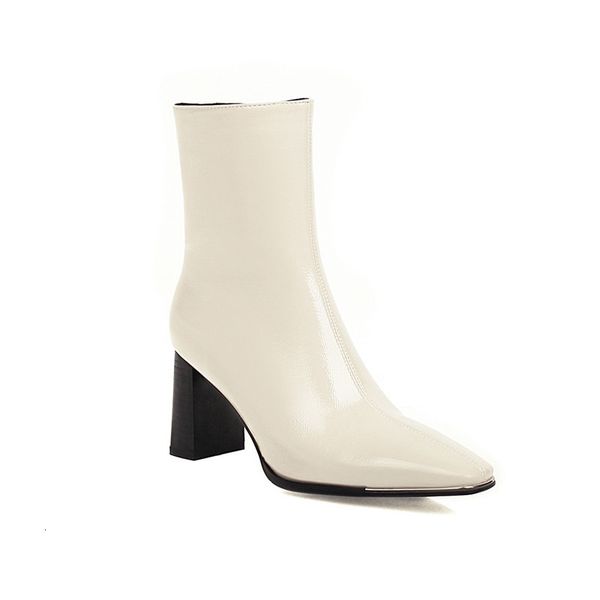 

new large 2021 34-48 women's fashion toe foot high heels shoes autumn ladies winter boots solid w4g5, Black