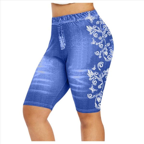 

shorts womens plus size skinny 3d faux print casual jeggings pantalonetas de mujer denim jean spodnie damskie wysoki stan 30, White;black