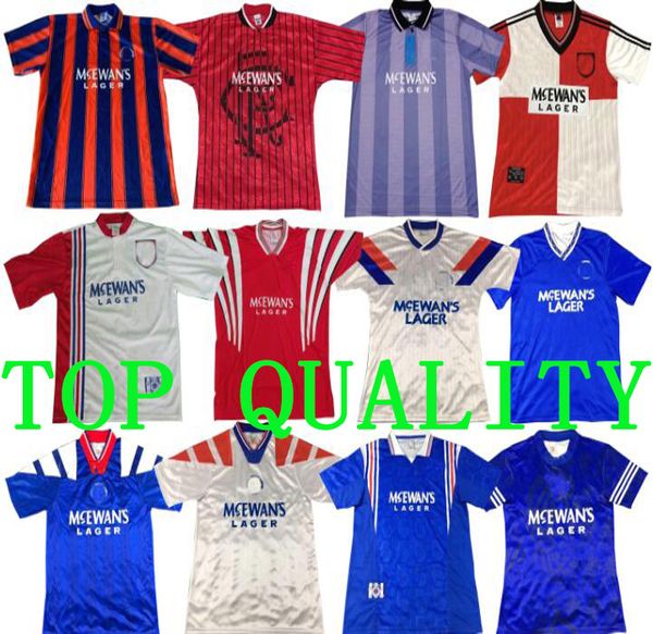 

retro 1987 1990 1992 1994 1995 1996 1997 1999 2000 glasgow rangers soccer jerseys 92 94 blue vintage kits gascoigne classic football shirts, Black;yellow