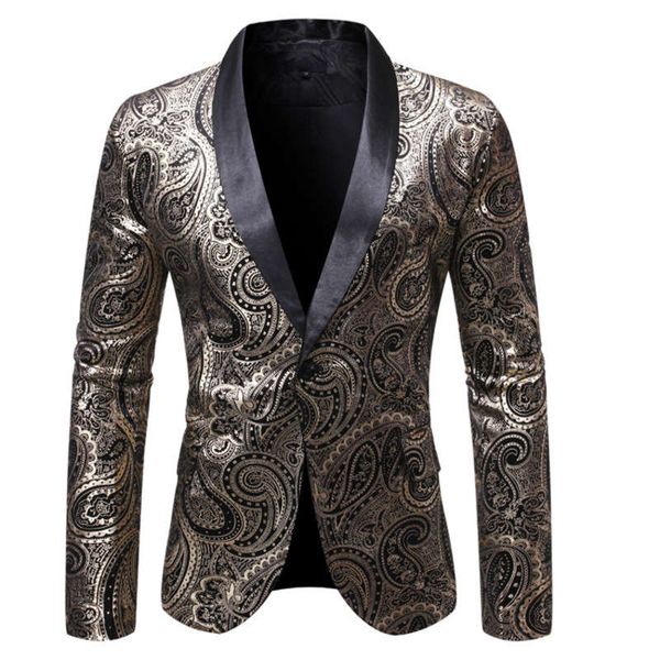 

2019 new men's gilt coat european fashion contrast color single row one button suit for men, White;black