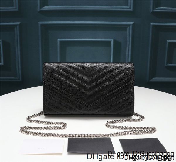 

2020 fashion designer handbags purse v flap chain shoulder caviar genuine leather quilted tote bag clutch handbag