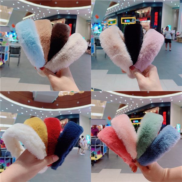 

women's plush fuzzy headbands gilrs rabbit fur hairbands vintage hair accessories hair bands winter chirstmas party jewelry headband e1, Slivery;white