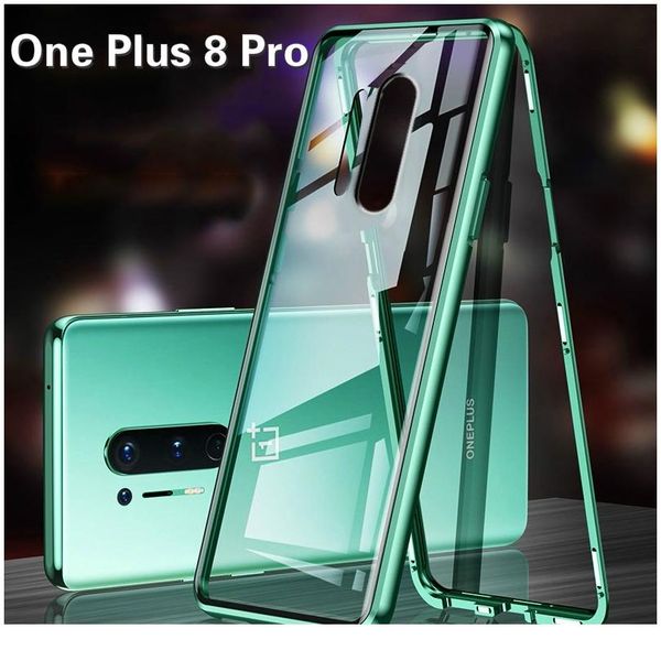 

magnetic case for oneplus 8 pro case dual sided tempered glass clear cover for oneplus one plus 7 pro case wmtskt