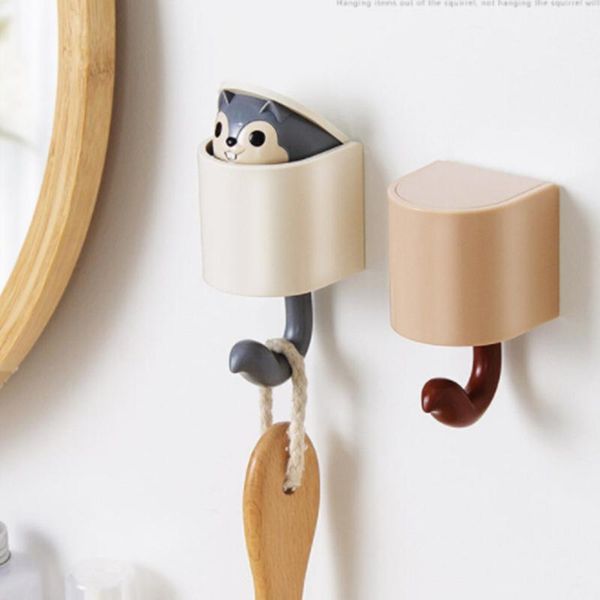 

hooks & rails coat wall hook key holder creativity outstretch squirrel stick behind the door home decoration accessories