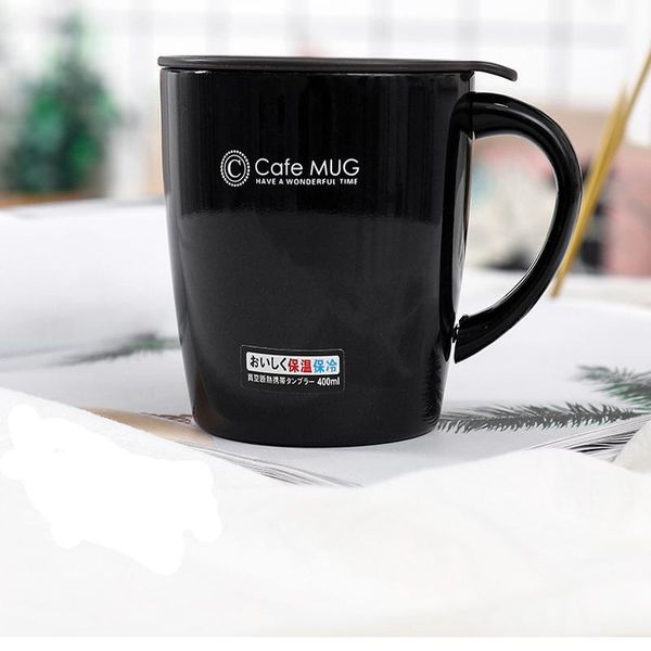 

creative vacuum cup insulated double wall 304 stainless steel mugs coffee mug with handgrip 3 colors1