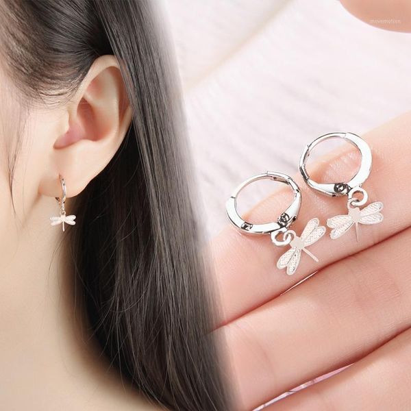 

2020 new arrival animal drop dangle earrings for women silver color dragonfly charm anniversary girlfriend jewelry brincos hoop1