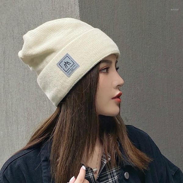 

womens beanie hat autumn women wool knit beanie hat cuff watch cap for girls spring skull hats for female1, Blue;gray